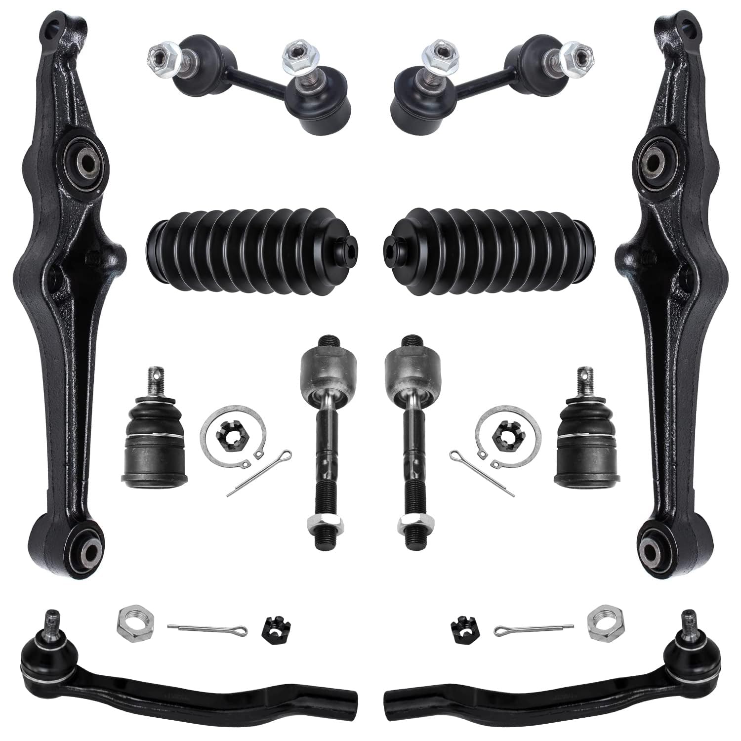 Detroit Axle - 12pc Front End Suspension Kit for 1998-2002 Honda Accord 1999-2003 TL 2001-2003 CL 2 Lower Control Arms 2 Lower B