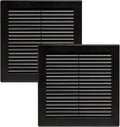 Vent Systems 6" x 6" (Opening Dimensions) - Pack of 2 - Black Plastic Soffit Vent Cover - Durable Flat Square Air Vent Grille with Mesh Screen - Ventilation Grill Wall & Ceiling Indoor & Outdoor