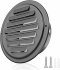 4inch 304 Stainless Steel Air Vents, Louvered Grille Cover Vent Hood Flat Ducting Ventilation Air Vent Wall Air Outlet with Fly Screen Mesh for House (4 inch Black Paint Cover （100mm）)
