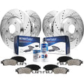 Detroit Axle - Brake Kit for Chrysler 300 Dodge Charger Challenger Magnum Drilled Slotted Disc Brake Rotors Ceramic Brakes Pads