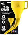TEC Products FlexAll Long Flexible Funnels - Automotive Oil Funnel with Hose, Durable Nitrile Rubber for Oil Change, Transmission Funnel Fluid, Diesel, Fuel, Gas - Made in USA - Yellow (16 x 5 Inches)