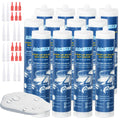 2026 Version RV Roof Sealant 12 Pack, Self-Leveling Lap Sealant White, Camper Caulk for RV Roofing, Maintenance, Repair
