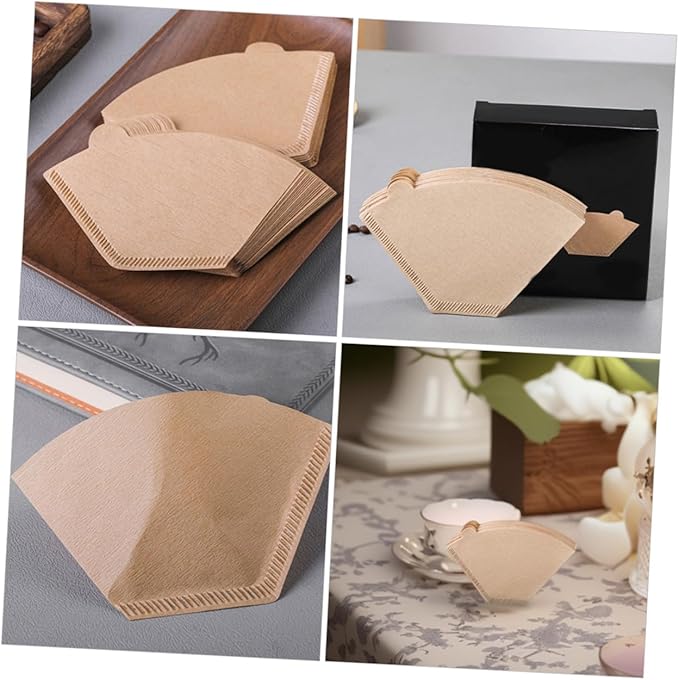 200pcs Unbleached Coffee Filter Papers for Drip Coffee Makers and Espresso Machines Cone Filters for Flavor Extraction Brewing Accessories