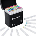 49 Alcohol Markers, With Bleeding-Proof Drawing Mat, Dual Tips Brush & Chisel Art Markers for Coloring, Sketching, Card Making and DIY Patinting- Perfect for Adults and Kids -Refillable