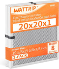2-Pack 20x20x1 MERV 8 Reusable & Washable Electrostatic Air Filters - Long-Lasting Filter for HVAC, Furnace & Air Conditioner Units, Actual Size: 19-5/8” x 19-5/8” x 7/8”