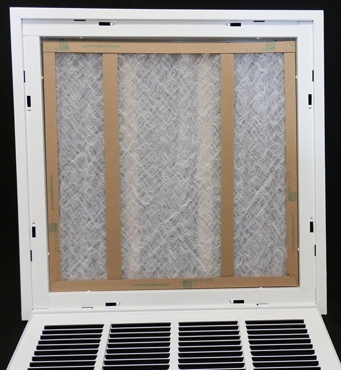 HVAC Premium 25 x 28 Duct Opening Steel Return Air Filter Grille, for 1-inch Filter, Removable Door, Flat Stamped HVAC Vent Cover Grille, Outer Dimensions 27.5 x 30.5