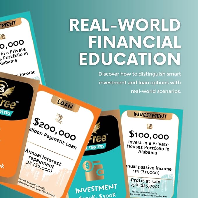 BeFree for Starters – Financial Literacy Card Game | Learn to Earn Money, Invest & Manage Cash Flow | Educational Family Strategy Game for Teens & Adults