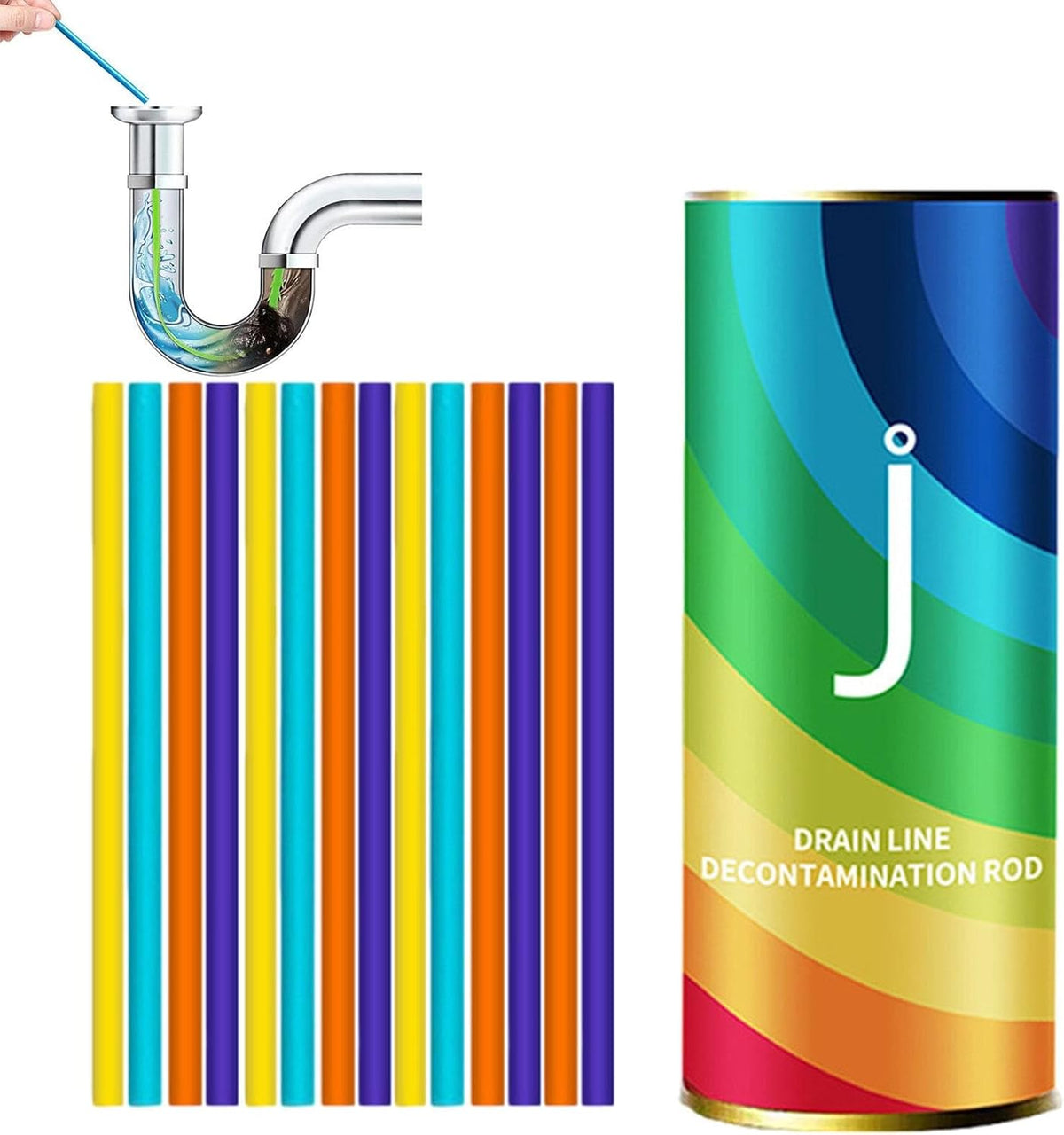 Drain Clog Remover Stick - Drain Clog Remover Tool - Anti-Gnat Unclogger for Descaling Sink Water Pipe Indoor Bathroom Toilet Tub Home