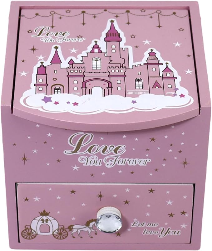 Girl Jewelry Box Pink Tabletop Storage Box Little girl birthday christmas Gift kids jewelry box Organizer