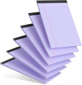 6pcs Small Legal Pad 5x8 College Ruled Purple Legal Pads Notepads 6 Pack Study Back Writing Pads 5 x 8 Perforated Narrow Ruled Pads of Paper Purple