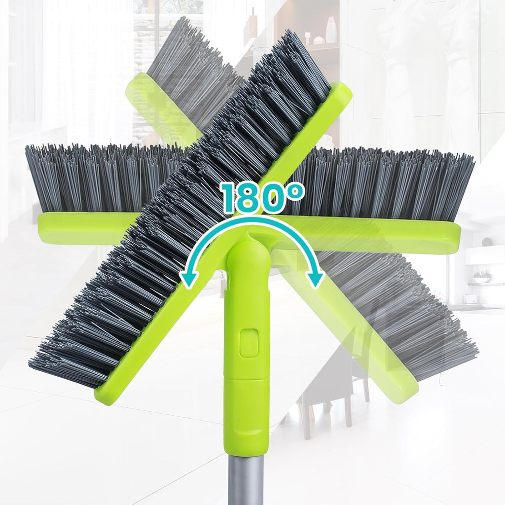 Grout Cleaner Brush with Long Handle, Floor Scrub Brush for Shower Tile, Bathroom Crevice Cleaning Brushes with Heavy Duty Stiff Bristles
