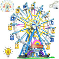 Rotating Ferris Wheel Building Blocks Kit with Lights Amusement Park Building Construction Toys Set for 6+ Year Boys Girls Birthday Gift, for Children 813pcs