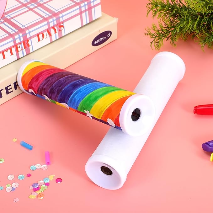 BESTonZON Blank DIY Kaleidoscope Kit, 15 PCS Variety Kaleidoscope Tool, DIY Kit Preschool, Classic s Making Material for Making Teaching