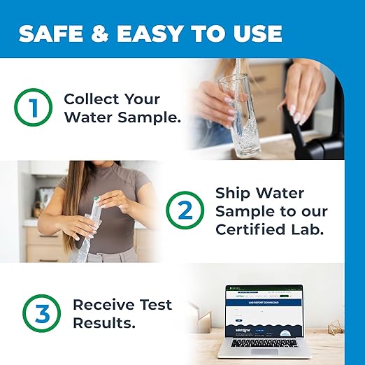 Safe Home® Arsenic in Drinking Water Test Kit – in-Lab Water Analysis by EPA-Certified Laboratory – Detects Dissolved & Solid Arsenic (Total) – Tap, Well, or Groundwater – Made in USA