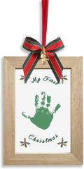 TwoDays Baby's First Christmas Ornament 2025 - DIY Handprint Picture Frame Kit for Tree, Newborn Christmas Gift for Boy or Girl, My 1st Xmas Keepsake Decoration