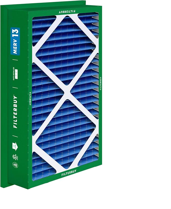 Filterbuy 20x30x5 Air Filter MERV 13 Optimal Smoke & Allergy Defense (1-Pack), Electrostatic Pleated HVAC AC Furnace Filters Replacement for Honeywell Return Grille (Actual Size: 18.38 x 28.63 x 3.69)