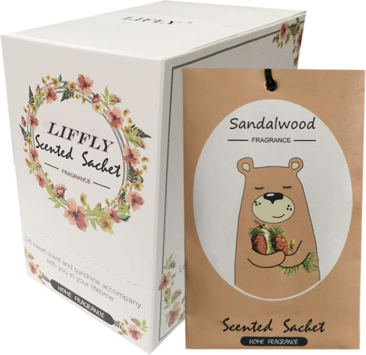 14 Packs Sandalwood Scented Sachets Bag for Drawer and Closet Gift Box