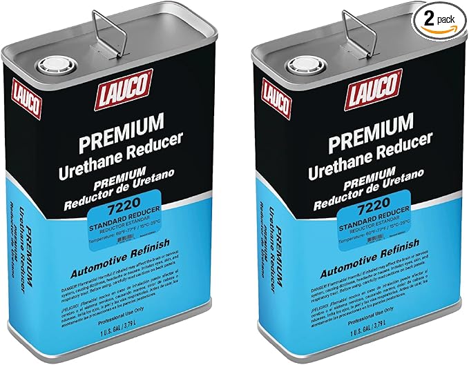 LAUCO Standard Urethane Grade Reducer (7220), 2 Gallons, 60°F - 77°F - For Automotive Paint and Industrial Paint Use - High Performance Automotive Grade