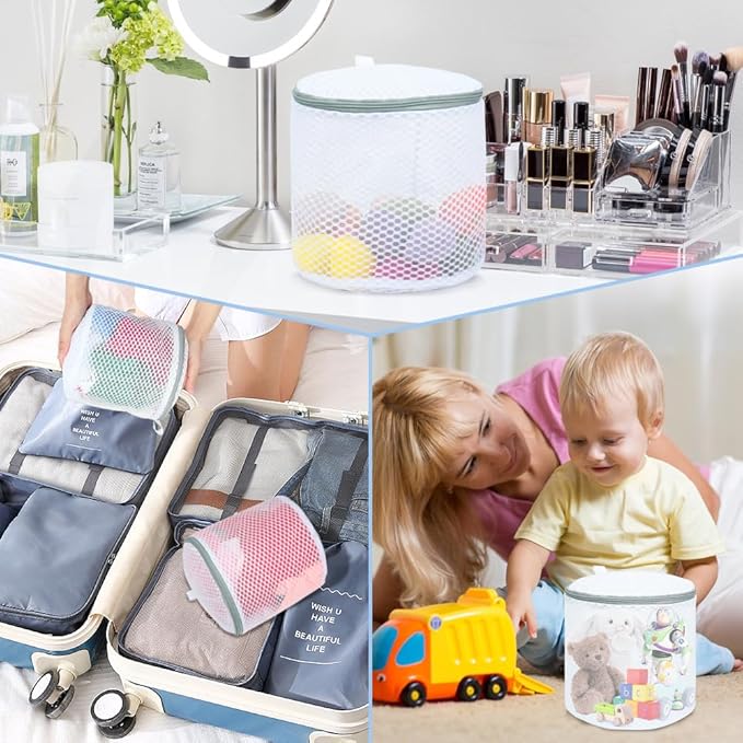 Vivifying Bra Bags for Laundry, 2 Pack Honeycomb Mesh Bra Washing Bags for Laundry, Washing Machine, Lingerie, Delicates, Sock and Baby Clothes