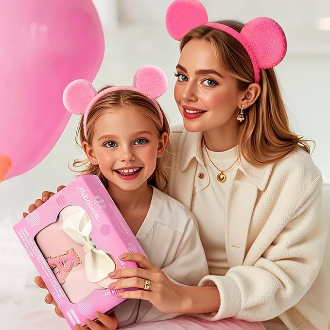 Kids Real Makeup Kit for Girls - 18Pcs Non-Toxic Washable Make Up Toys with Initial Toddler Purse - Personalized Birthday Gifts for Age 3 4 5 6 7 8 9 10 Years Old Girls Vanity Set - L
