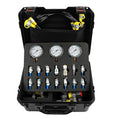 SINOCMP Hydraulic Pressure 3 Gauges(25/40/60MPa) Test Kit with 4 Test Hoses & 14 Straight Connectors & 19 Tee Connectors for Construction Machinery Excavator(Black)