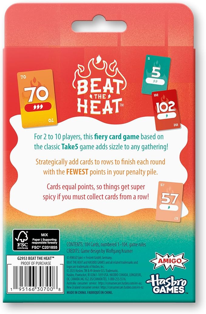 Beat The Heat Game | Family Party Card Game for Kids and Adults | Ages 8+ | 2 to 10 Players | 20 Mins. | Easy to Learn Strategy Card Games for Groups