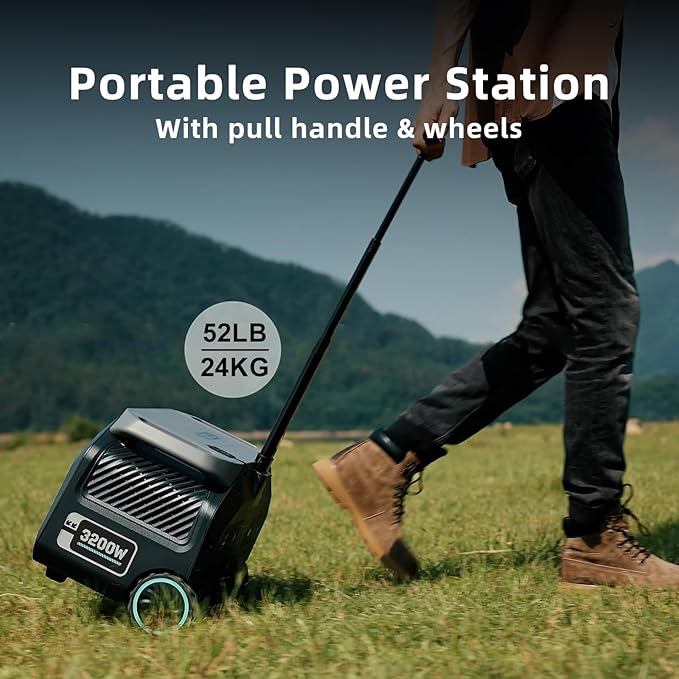 IEE P3200 3200W Solar Generator with 2x500W Solar Panels, 2048Wh Solar Power Station, 1800W Fast AC Charging, Smart APP Control Emergency Power Station for Home, Camping, RVs, Outdoor Battery Backup