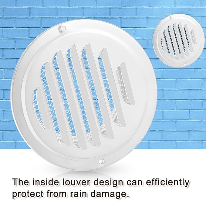 Zonon 36 Pcs Stainless Steel Soffit Vents 4 Inch Round Dryer Vent Cover with Mesh Screen for Home Outdoor Bathroom Wall Ceiling Outside Exterior Exhaust (White)