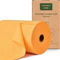 Roll of Microfiber Cleaning Cloth –100 Pack, Tear Away Microfiber Towels, Reusable, Washable, Scratch-Free, Cleaning Supplies, Kitchen Towels for Car, Home, Kitchen (Tangerine Yellow)
