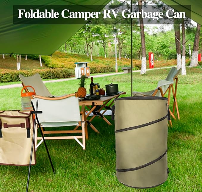 Collapsible Lawn and Leaf Bag Pop-Up Trash Can/Recycle Bin Leaf Waste Bag Outdoor Leaf Bin, 30 Gallon Collapsible Garden Bag for Lawn Yard Garden Camping with Handle(2 Pack)