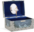 Jewelkeeper Girl's Musical Jewelry Storage Box with Twirling Fairy Blue and White Star Design, Swan Lake Tune