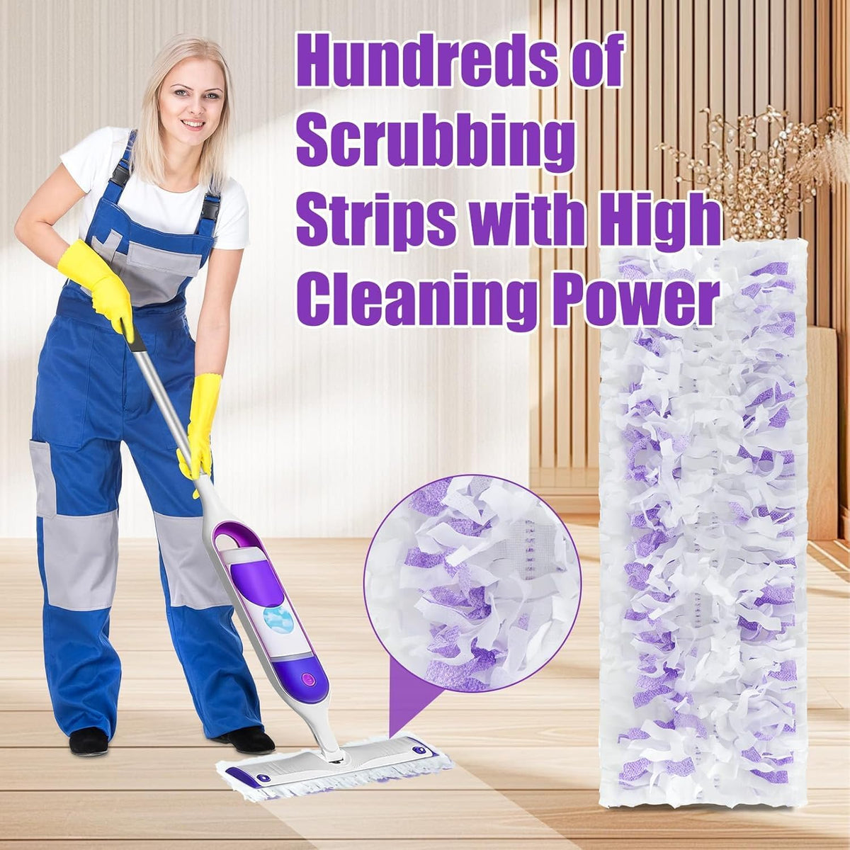 30 Pack Power Mop Refills Pad for Swiffer Power Mop, Disposable Spray Wet Pad Refills for Swiffer Power mop Multi-Surface &Wood Mopping Pad Refills