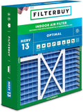 Filterbuy 16x20x5 Air Filter MERV 13 Optimal Smoke & Allergy Defense (1-Pack), Pleated HVAC AC Furnace Filters for Honeywell FC100A1003, Lennox X0592, and More (Actual Size: 15.75 x 19.75 x 4.38)