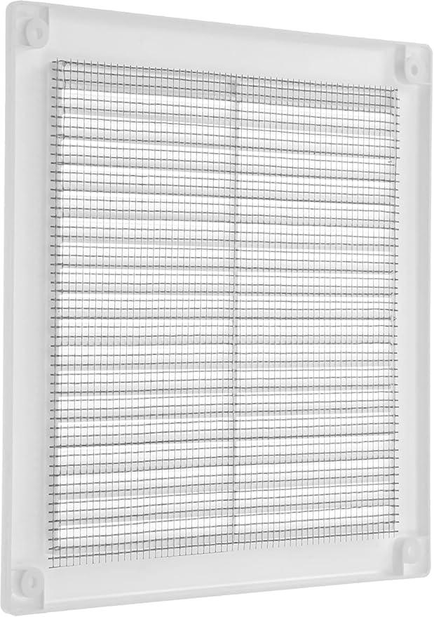 Vent Systems 6" x 6" Inch (Opening Dimensions) - Pack of 2 - Plastic White Soffit Vent Cover - Flat Square Air Vent Grille - Air Vent Deflector - HVAC 8" x 8" Inch (Overall Dimensions)