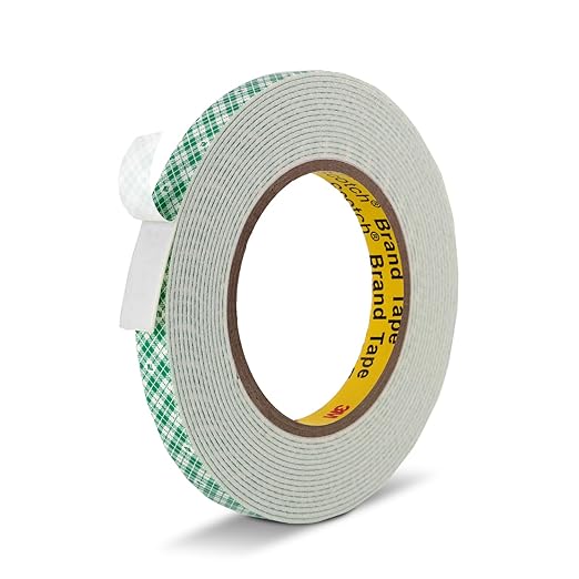 Double Sided Tape Foam Tape 1/2" x 18Ft Made of 3M High Shear Adhesive Mounting Tape with High Temperature Resistance for Interior Exterior Mounting Applications and Home Office Deco
