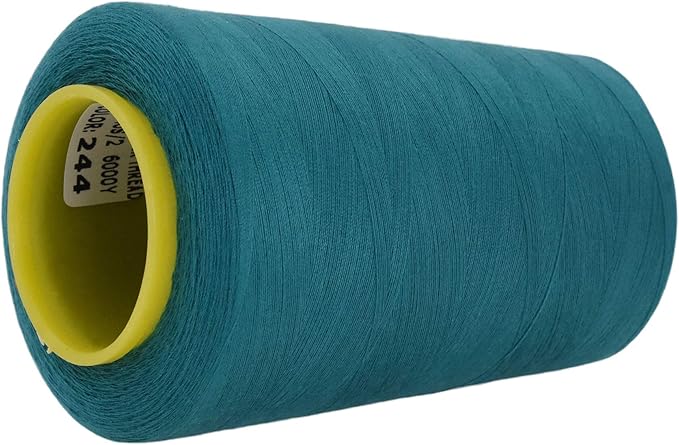 Mandala Crafts 4 Pack of Serger Threads Cones Spools - 40S/2 24000 Yards Polyester Teal Threads for Sergers Machine and Overlock Quilting Sewing Machine