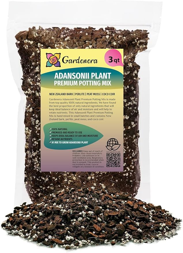 Gardenera Monstera Adansonii Growing Medium - Enhance Aeration, Drainage & Nutrient Delivery - 3 Quart
