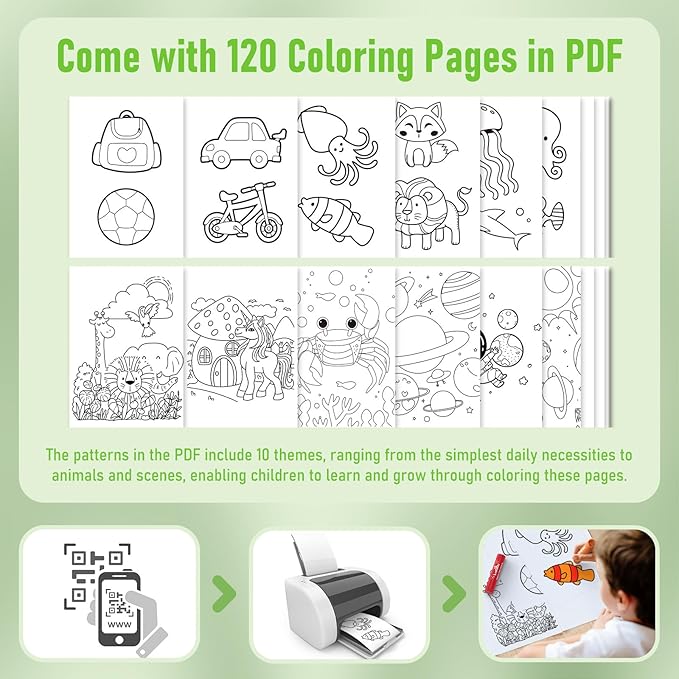 24 Colors Tempera Paint Sticks with 120 PDF Coloring Pages and 30 Stickers, Quick Drying, Smooth, Non-Toxic and Washable Paint Sticks for Kids Drawing on Pumpkin, Wood, Rock, Glass