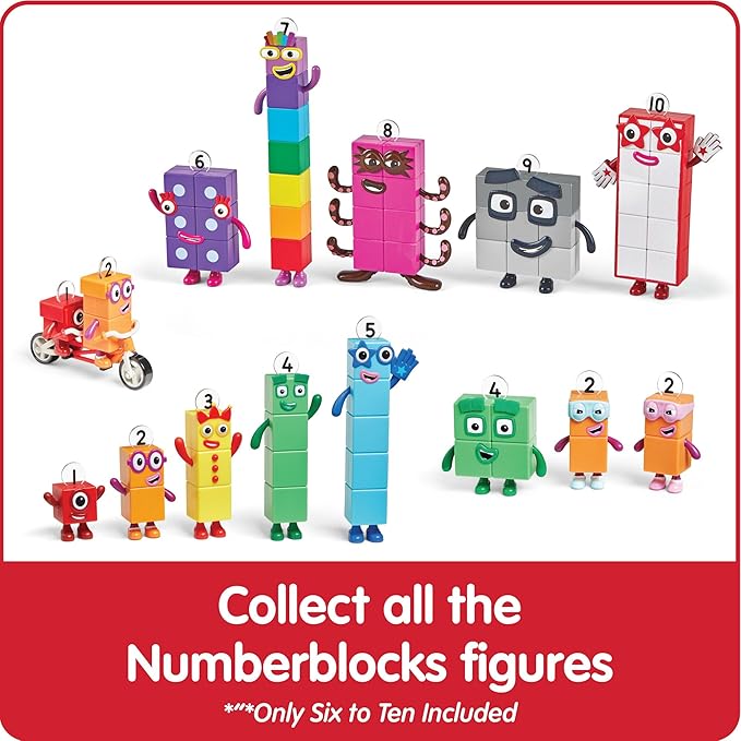 hand2mind Numberblocks Friends Six to Ten, Action Figure Set, Toy Figures & Playsets, Small Figurines for Kids, Counting Blocks, Numbers for Toddlers, Math Toys, Kids Birthday Gifts﻿