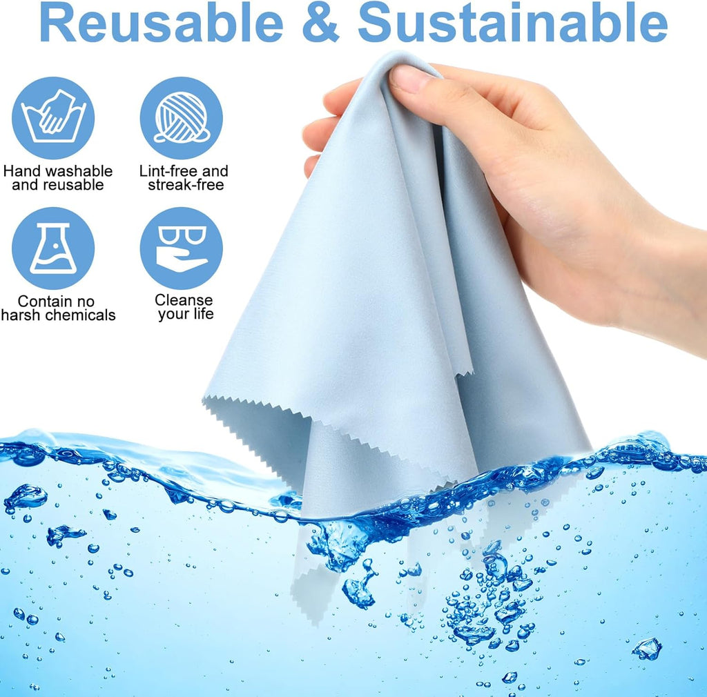 Frienda 12 Pack Large Microfiber Glass Cleaning Cloths 12 x 12 Inch Oversized Eyeglass Sunglasses Cleaning Cloths for Electronics Glasses Screens and Lenses(6 Colors)