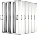 19.5 in x15.5 in Commercial Hood Filters - 430 Stainless Steel 5-Groove Baffle Filters for Restaurant Kitchen Exhaust Hoods Pack of 6