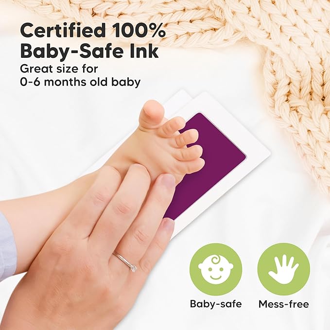 4-Pack Inkless Baby Hand and Footprint Kit - Mess Free Ink Pad for Newborn Keepsake, Dog Nose & Paw Print Kit, Clean Touch Ink Pad for Baby Hand & Footprints, Ideal New Mom Gifts (Halloween)