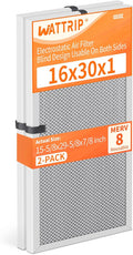 2-Pack 16x30x1 MERV 8 Reusable & Washable Electrostatic Air Filters - Long-Lasting Filter for HVAC, Furnace & Air Conditioner Units, Actual Size: 15-5/8” x 29-5/8” x 7/8”