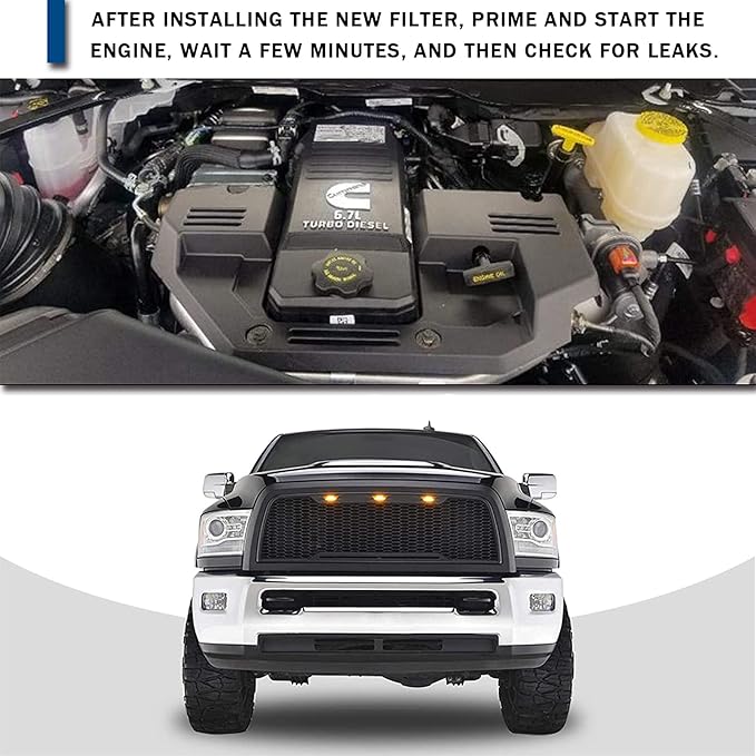 6.7L Cummins Diesel Fuel Filter Fuel Water Separator Set for 2019 2020 2021 2022 Dodge Ram 2500 3500 4500 5500 Turbo Diesel Engines Replaces 68157291AA and 68436631AA MF-608 MO-291