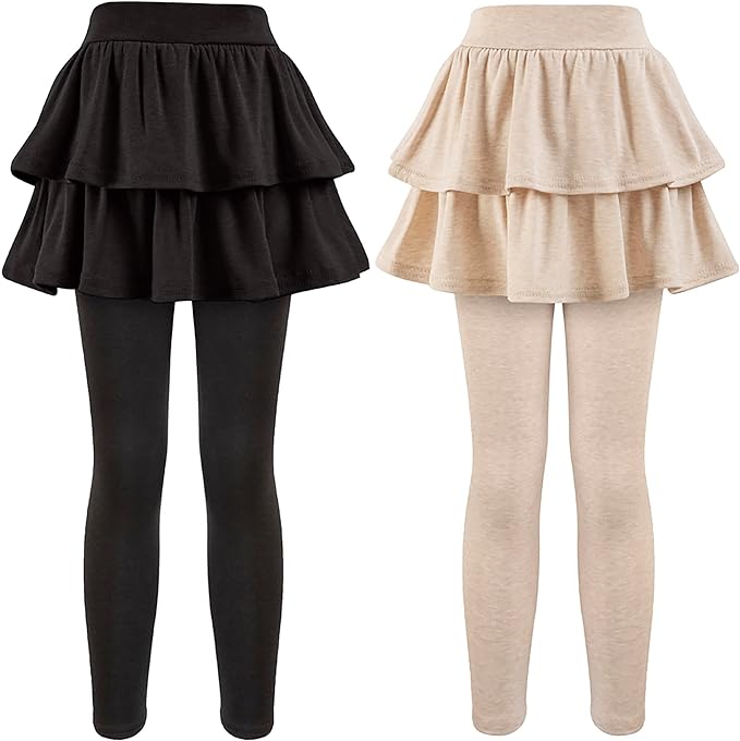 Girls School Uniform Pants Leggings with Skirts Stretch Warm Jegging 4-12 Years
