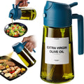 TrendPlain - Original 16oz/470ml Olive Oil Dispenser Bottle for Kitchen Gadgets and Air Fryer Accessories - Olive Oil Sprayer for Cooking w/Stickers - Navy