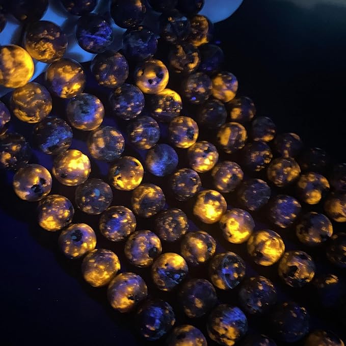 4MM 180pcs Natural Flame Yooperlite Stone Energy Beads Round Loose Beads for Jewelry Making DIY Bracelet Necklace 2 Strands 32"