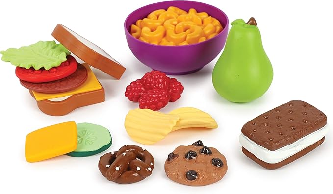 Learning Resources New Sprouts Complete Play Food Set - 50 Pieces, Ages 2+ Toddler Play Food, Kitchen Play Food, Play Food Sets for Kids