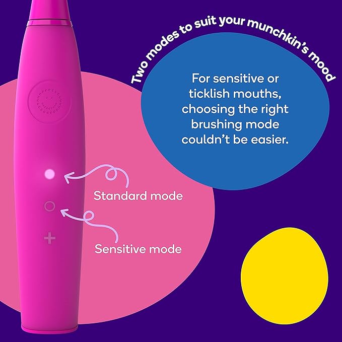 Burst Kids & Toddlers Electric Toothbrush (Purple) | Soft Bristles | Two Minute Timer | Rechargeable Battery | Easy-Grip Silicone Handle | 2 Modes for Healthy Smiles | Ages 3+