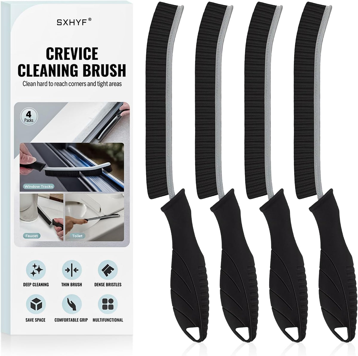 SXhyf Cleaning Brush - Hard Bristle Crevice Cleaning Brush, Multifunctional Gap Scrub Brush, Kitchen Essentials, Bathroom Cleaner Tools for Household Use, Home, Window, Toilet, Stove